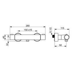 Hansa Prisma Brausebatterie 5808 DN15 Chrom... HANSA-58080101 4015474259225 (Abb. 1)