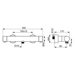 Hansa Prisma Duschthermostat, Wandmontage, mit Thermo Cool und 38 Grad Sperre, Chrom, 5... HANSA-58080301 4057304020582 (Abb. 1)