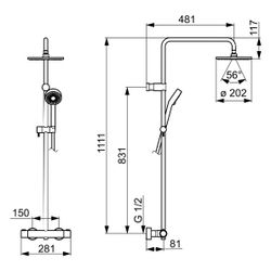 Hansa Prisma Regenbrause-Duscharmatur 5809 3-strahlig DN15 Chrom... HANSA-58099103 4015474259263 (Abb. 1)