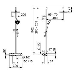 Hansa Unita Eco Regenbrause-Duscharmatur 5814 3-strahlig Ausladung 470-495mm Chrom Kopf... HANSA-58149113 4057304016080 (Abb. 1)