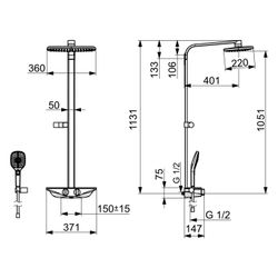 Hansa Emotion Regenbrause-Duscharmatur, 3-strahlig, DN 15, Chrom/Weiß, 5865017182... HANSA-5865017182 4057304007774 (Abb. 1)