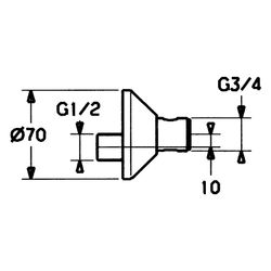 Hansa Excenteranschluss mit Absperrventil und Rosetten 1/2" x 3/4", Chrom, 59902034... HANSA-59902034 4015474052949 (Abb. 1)