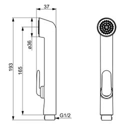 Hansa Funktionsbrause Bidetta, Kunststoff, Chrom, 59914465... HANSA-59914465 4057304005770 (Abb. 1)