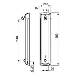 Hansa Electra Duschpaneel 6415 6V DN15 Aluminium/Chrom... HANSA-64152200 4015474277205 (Abb. 1)
