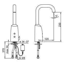 Hansa Electra Waschtischbatterie, 6V Bluetooth, Ausladung 120mm, DN 15, Chrom, 64442229... HANSA-64442229 4057304015052 (Abb. 1)