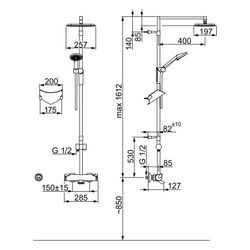 Hansa Fit Regenbrause-Duscharmatur 6516 3-strahlig Ausladung 485mm DN15 Chrom... HANSA-65162101 4015474277229 (Abb. 1)