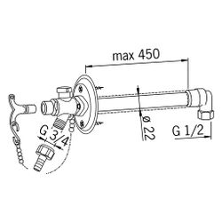 Hansa Gartenventil, mit Sicherungseinrichtung, DN 15, Chrom, 69509101... HANSA-69509101 4015474277434 (Abb. 1)