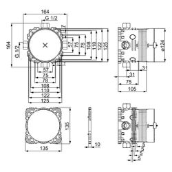 Hansa BlueBox Unterputz-Rohbauset Bade- und Brausearmatur, G 1/2", DN 15, 80000000... HANSA-80000000 4015474278042 (Abb. 1)