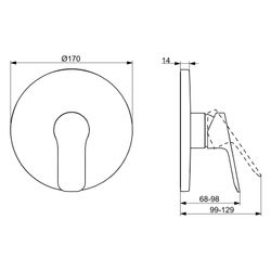 Hansa Basic Einhebelmischer Fertigset für Brause-Batterie 8056 Rosette rund Chrom... HANSA-80569003 4057304019142 (Abb. 1)