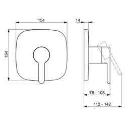 Hansa Designo Einhebelmischer Fertigmontageset für Brausebatt Style 8110 Rosette soft e... HANSA-81109593 4057304006791 (Abb. 1)