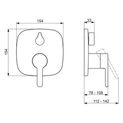 Hansa Designo Einhebelmischer Fertigmontageset für Wanne/Brause Style 8111 Rosette soft... HANSA-81113593 4057304006753 (Abb. 1)
