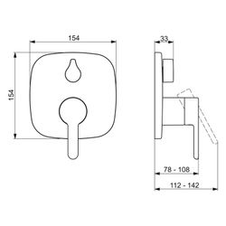 Hansa Designo Einhebelmischer Fertigmontageset für Wanne/Brause Style 8111 Rosette soft... HANSA-81119593 4057304006746 (Abb. 1)