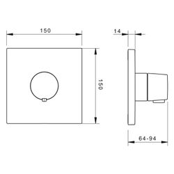 Hansa Living Fertigmontageset für Brausebatterie 8112 Rosette eckig Chrom... HANSA-81129573 4015474279193 (Abb. 1)