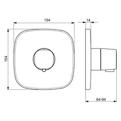 Hansa Living Fertigmontageset für Brausebatterie 8112 Rosette soft edge Chrom... HANSA-81129583 4057304004766 (Abb. 1)