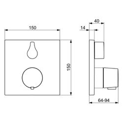 Hansa Living Fertigmontageset für Brausebatterie 8113 Rosette eckig Chrom... HANSA-81139562 4015474278967 (Abb. 1)