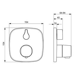 Hansa Living Fertigmontageset für Brausebatterie 8113 Rosette soft edge Chrom... HANSA-81139572 4057304004742 (Abb. 1)