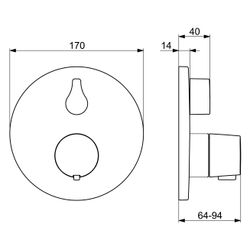 Hansa Living Fertigmontageset für Wanne/Brause 8114 Rosette rund mit Sicherungseinricht... HANSA-81143552 4015474279025 (Abb. 1)