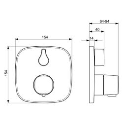 Hansa Living Fertigmontageset für Wanne/Brause 8114 Rosette soft edge mit Sicherungsein... HANSA-81143572 4057304004728 (Abb. 1)