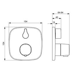 Hansa Living Fertigmontageset für Wanne/Brause 8114 Rosette soft edge DN15 Chrom... HANSA-81149572 4057304004711 (Abb. 1)
