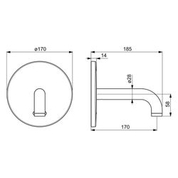 Hansa Electra Fertigset für Waschtisch-Batterie, Rosette rund, 3V, Bluetooth, Ausladung... HANSA-81802109 4057304016882 (Abb. 1)