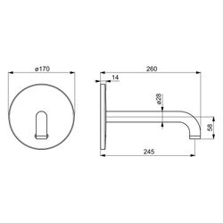Hansa Electra Fertigset für Waschtisch-Batterie, Rosette rund, 3V, Bluetooth, Ausladung... HANSA-81802119 4057304016899 (Abb. 1)