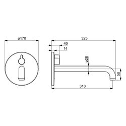 Hansa Electra Fertigset für Waschtisch-Batterie, Rosette rund, 3V, Bluetooth, Ausladung... HANSA-81812129 4057304016936 (Abb. 1)