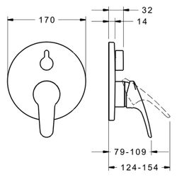 Hansa Mix Einhebelmischer Fertigmontageset für Wanne/Brause 8184 Rosette rund Chrom... HANSA-81849083 4015474279230 (Abb. 1)