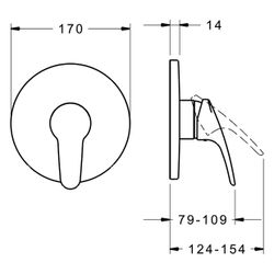 Hansa Mix Einhebelmischer Fertigmontageset für Brausebatterie 8185 Rosette rund Chrom... HANSA-81859083 4015474278899 (Abb. 1)