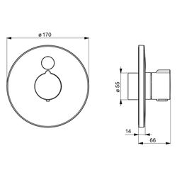 Hansa Electra Fertigmontageset für Brausebatterie, Rosette rund, 3V, Chrom, 81909001... HANSA-81909001 4057304004865 (Abb. 1)
