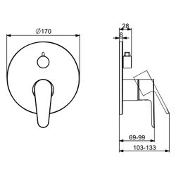Hansa Vantis Einhebel-Wannen- und Brausearmatur, Unterputz, Fertigmontageset, Rosette r... HANSA-82609023 4057304022807 (Abb. 1)