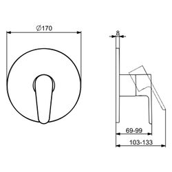 Hansa Vantis Einhebel-Duscharmatur Wandmontage Fertigmontageset, mit Temperaturbegrenze... HANSA-82619023 4057304022821 (Abb. 1)