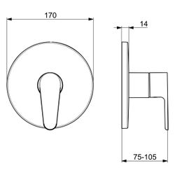 Hansa Vantis Einhebelmischer Fertigset für Brause-Batterie 8261 Rosette rund Chrom 4.0 ... HANSA-82619063 4057304017339 (Abb. 1)