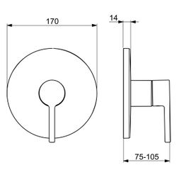 Hansa Vantis Einhebelmischer Fertigset für Brause-Batterie 8261 Rosette rund Chrom Pinh... HANSA-82619067 4057304017346 (Abb. 1)