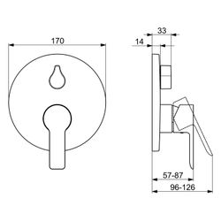 Hansa Ligna Einhebelmischer Fertigmontageset für Wanne/Brause 8385 Rosette rund mit Sic... HANSA-83853503 4015474279438 (Abb. 1)