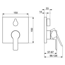 Hansa Ligna Einhebelmischer Fertigmontageset für Wanne/Brause 8385 Rosette eckig Chrom... HANSA-83859513 4015474279414 (Abb. 1)