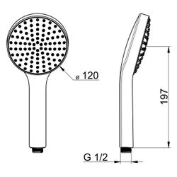 Hansa ActiveJet Handbrause, 1-strahlig, Chrom/Hellgrau, 84310100... HANSA-84310100 4057304005060 (Abb. 1)