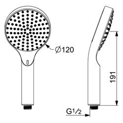 Hansa ActiveJet Handbrause Digital mit Bluetooth und Display, Smarte Duschbrause mit Wa... HANSA-84310180 4057304015618 (Abb. 1)