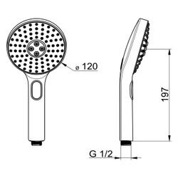 Hansa ActiveJet Handbrause, 3-strahlig, Chrom/Hellgrau, 84330100... HANSA-84330100 4057304005077 (Abb. 1)