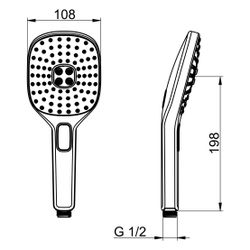 Hansa ActiveJet Style Handbrause, 3-strahlig, Chrom, 84330200... HANSA-84330200 4057304005091 (Abb. 1)