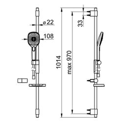 Hansa ActiveJet Style Wandstangengarnitur, 3-strahlig, Chrom, 84370230... HANSA-84370230 4057304005138 (Abb. 1)