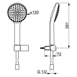 Hansa ActiveJet Handbrausegarnitur, 1-strahlig, Chrom/Hellgrau, 84380113... HANSA-84380113 4057304005145 (Abb. 1)