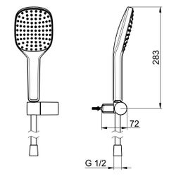 Hansa ActiveJet Style Handbrausegarnitur, 1-strahlig, Chrom, 84380213... HANSA-84380213 4057304005169 (Abb. 1)