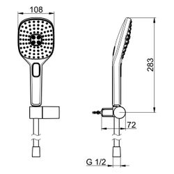 Hansa ActiveJet Style Handbrausegarnitur, 3-strahlig, Chrom, 84380233... HANSA-84380233 4057304005176 (Abb. 1)