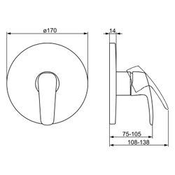 Hansa Pinto Einhebelmischer Fertigmontageset für Brausebatterie 8527 Rosette rund Chrom... HANSA-85279183 4057304003851 (Abb. 1)
