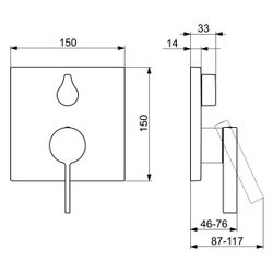 Hansa Loft Einhebelmischer Fertigmontageset für Wanne/Brause 8760 Rosette eckig mit Sic... HANSA-87603003 4015474287044 (Abb. 1)