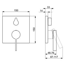Hansa Loft Einhebelmischer Fertigmontageset für Wanne/Brause 8760 Rosette eckig Chrom... HANSA-87609003 4015474287051 (Abb. 1)
