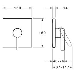Hansa Loft Einhebelmischer Fertigmontageset für Brausebatterie 8762 Rosette eckig Chrom... HANSA-87629003 4015474287150 (Abb. 1)