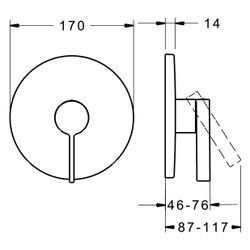Hansa Loft Einhebelmischer Fertigmontageset für Brausebatterie 8773 Rosette rund Chrom... HANSA-87739003 4015474287167 (Abb. 1)