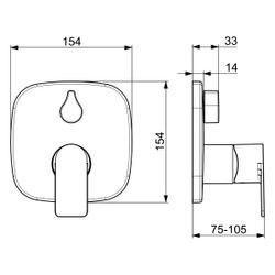 Hansa Stela Einhebelmischer Fertigmontageset für Wanne/Brause 8784 Rosette soft edge mi... HANSA-87843173 4057304015427 (Abb. 1)