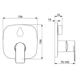 Hansa Stela Einhebelmischer Fertigmontageset für Wanne/Brause 8784 Rosette soft edge Ch... HANSA-87849173 4057304015274 (Abb. 1)